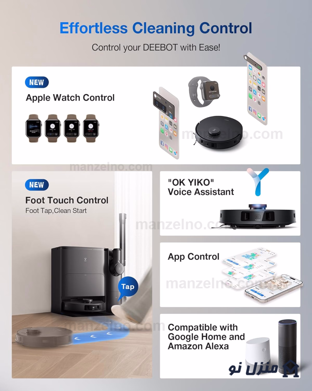  محصول 12 تصویر شماره جارو رباتیک هوشمند برند اکووکس مدل Ecovacs T30 Combo COMPLETE 