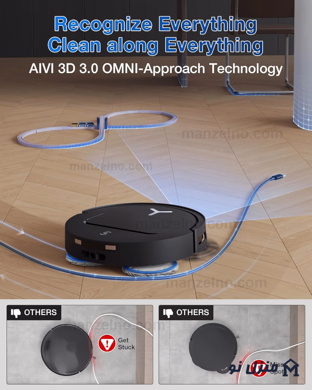  محصول 6 تصویر شماره جارو رباتیک اکووکس Ecovacs T50 Pro Omni 