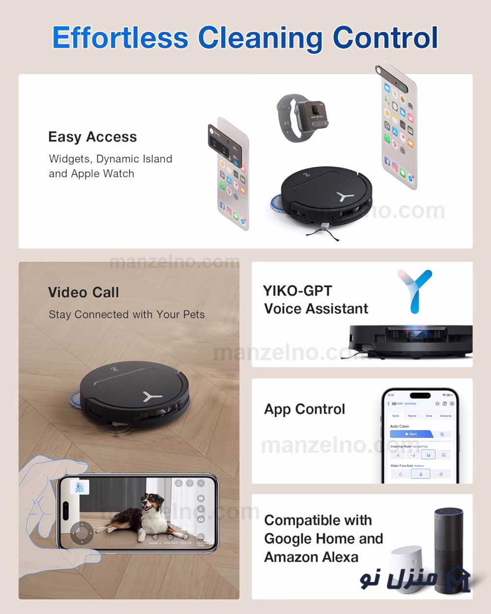  محصول 8 تصویر شماره جارو رباتیک اکووکس Ecovacs T50 Pro Omni 
