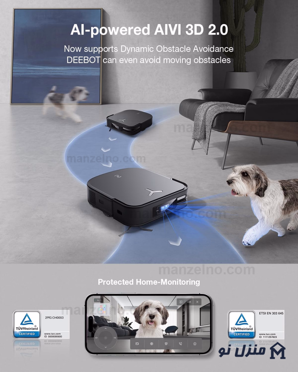 محصول 9 تصویر شماره جاروبرقی رباتیک اکووکس مدل Ecovacs X2 COMBO 
