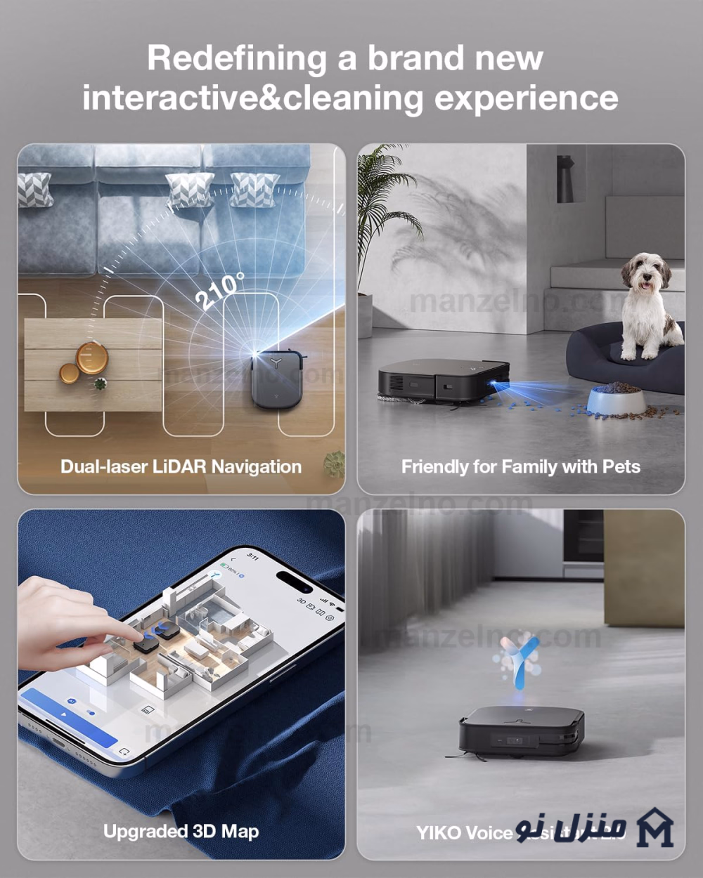  محصول 11 تصویر شماره جاروبرقی رباتیک اکووکس مدل Ecovacs X2 COMBO 