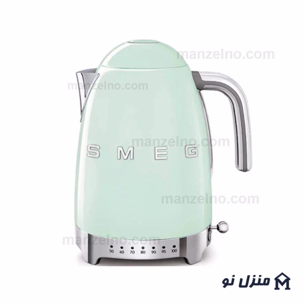  محصول 2 تصویر شماره کتری برقی درجه دار اسمگ رنگ سبز پاستیلی مدل KLF04PG 