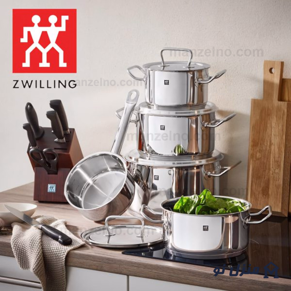  محصول 2 تصویر شماره سرویس قابلمه 9 پارچه استیل برند زولینگ مدل ZWILLING Twin Classic 