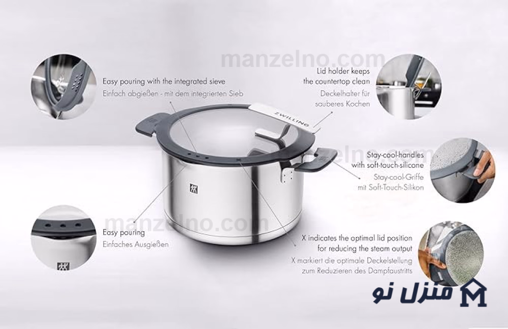  محصول 1 تصویر شماره سرویس قابلمه 5 پارچه زولینگ مدل Zwilling Simplify 