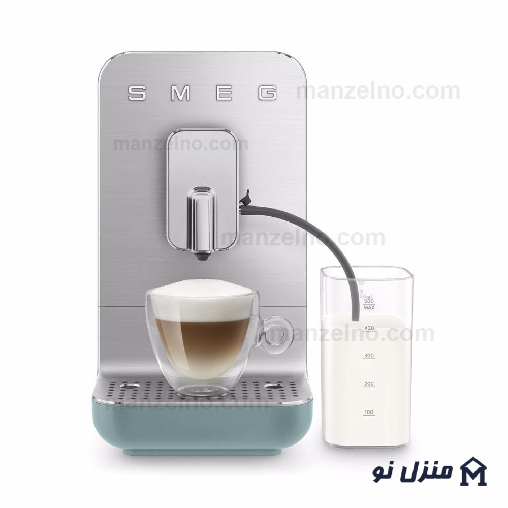  محصول 1 تصویر شماره اسپرسوساز اتوماتیک اسمگ رنگ سبز مات با مخزن شیر مدل smeg BCC13EGMUK 