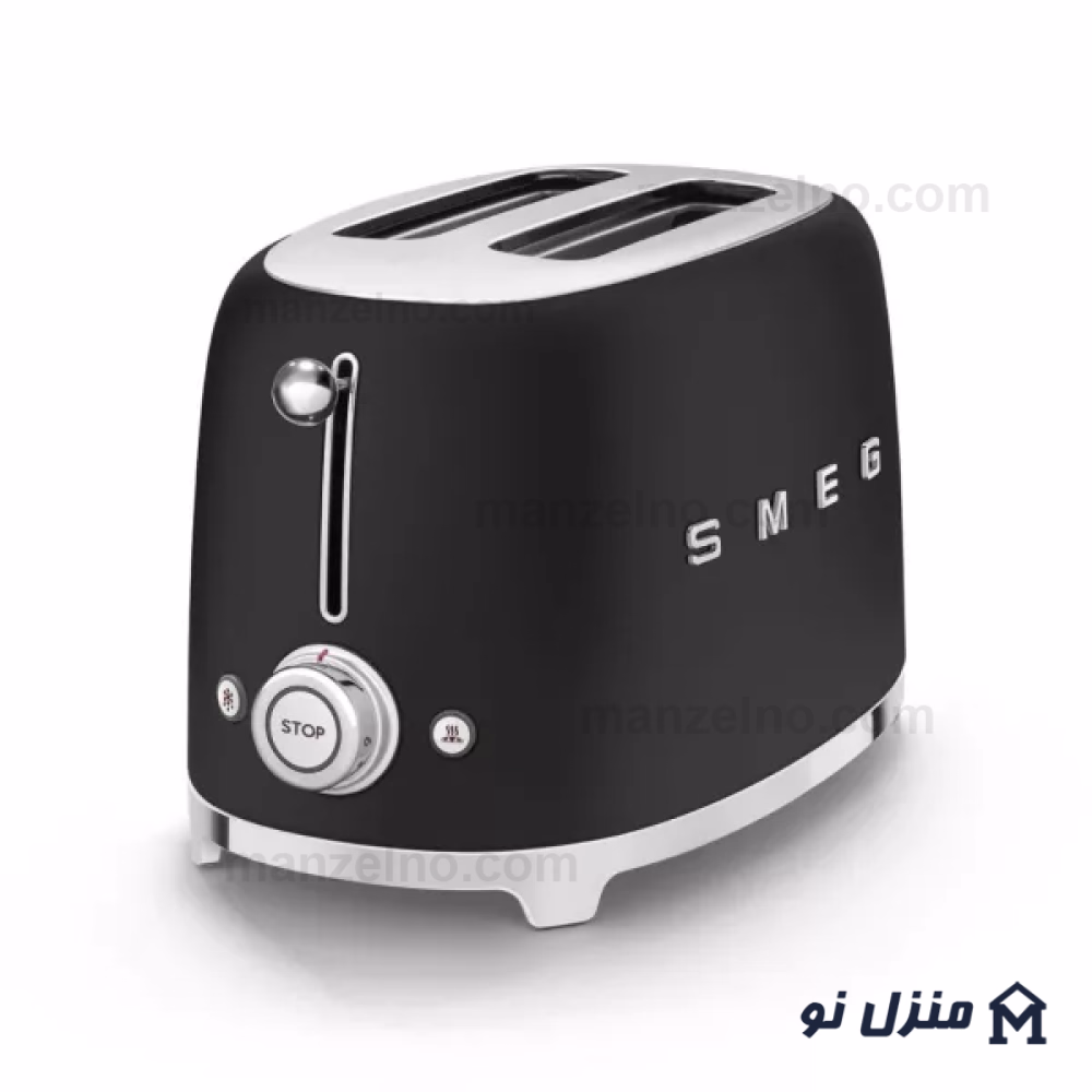  محصول 1 تصویر شماره توستر 2 اسلایس کوچک اسمگ رنگ مشکی مات مدل smeg TSF01BLMEU 