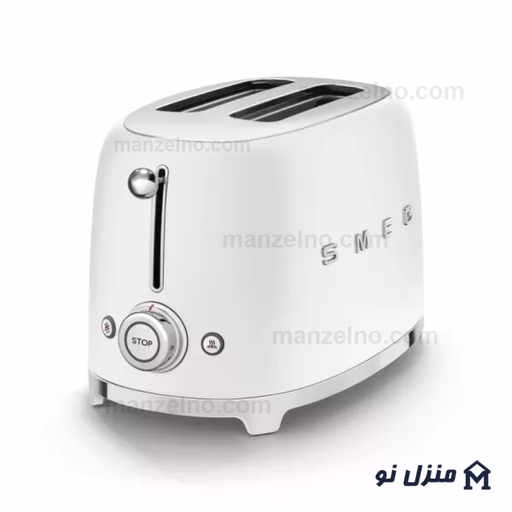  محصول 1 تصویر شماره توستر 2 اسلایس کوچک اسمگ رنگ سفید مات مدل smeg TSF01WHMEU 