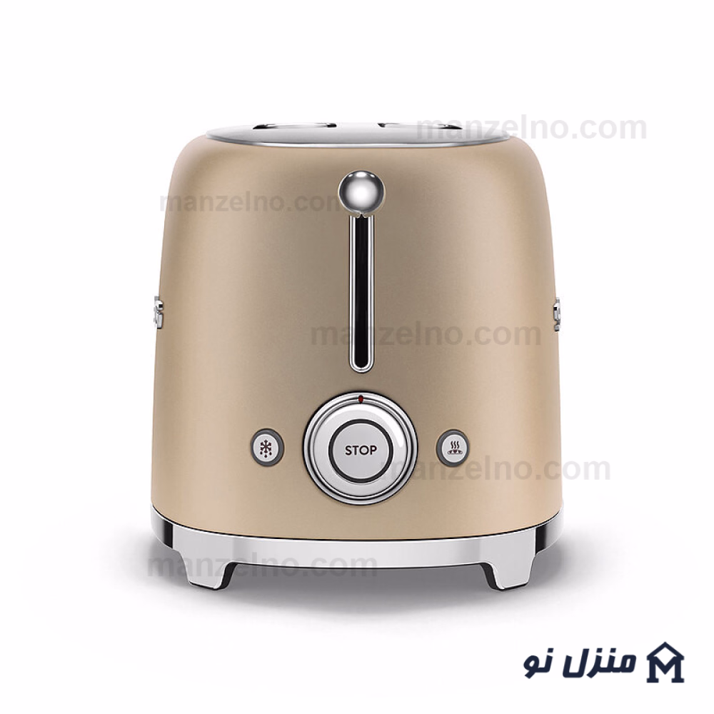  محصول 4 تصویر شماره توستر دو اسلایس اسمگ رنگ شامپاینی مات SMEG TSF01CHMUK 