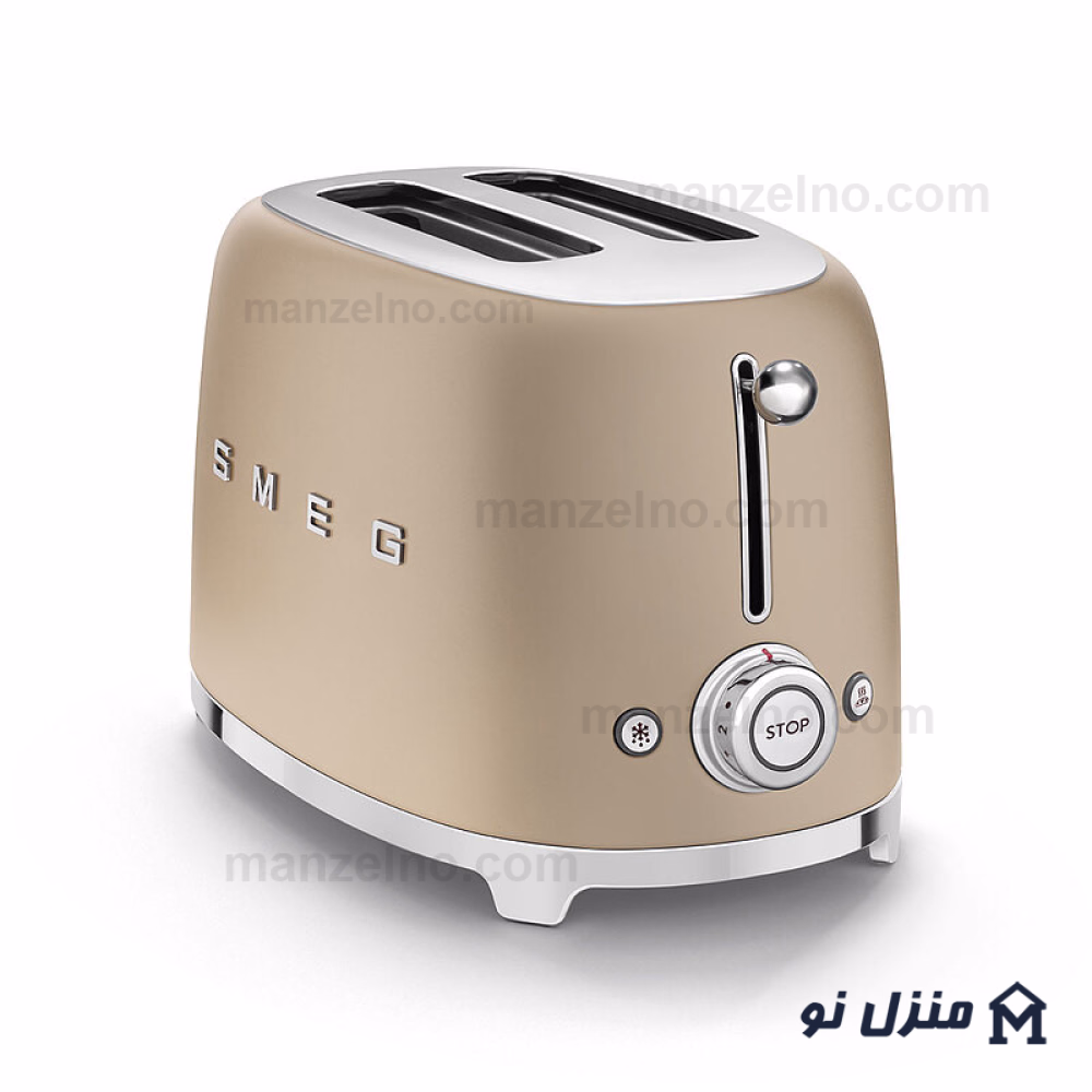  محصول 1 تصویر شماره توستر دو اسلایس اسمگ رنگ شامپاینی مات SMEG TSF01CHMUK 