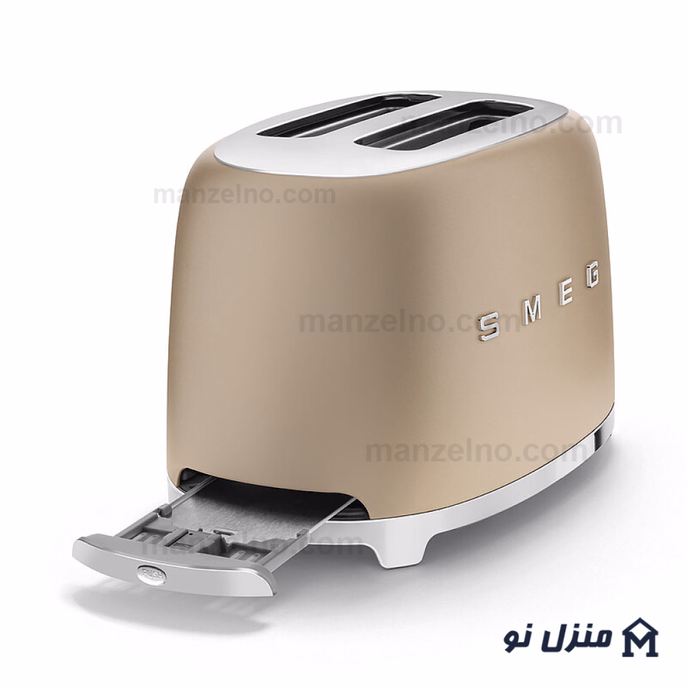  محصول 3 تصویر شماره توستر دو اسلایس اسمگ رنگ شامپاینی مات SMEG TSF01CHMUK 