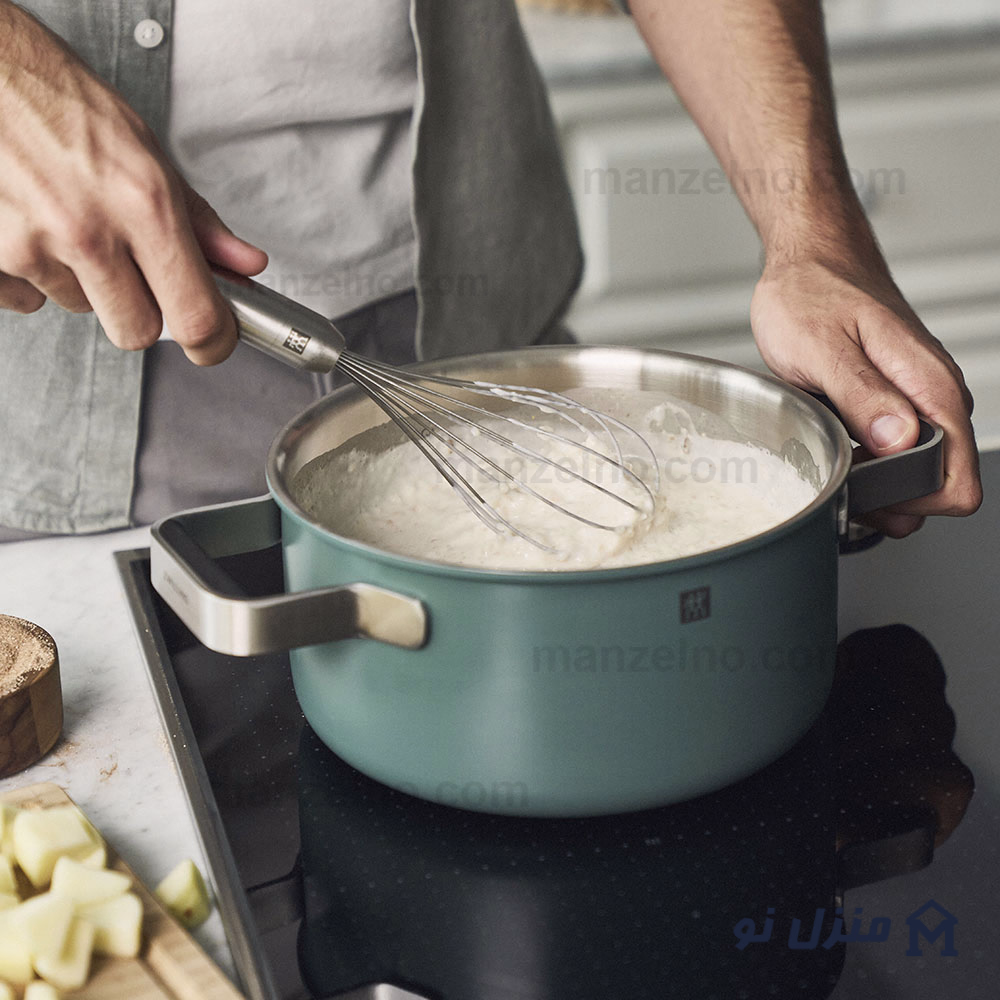  محصول 2 تصویر شماره سرویس قابلمه 5پارچه زولینگ مدل پیور رنگ سبز ZWILLING Pure Cookware green 