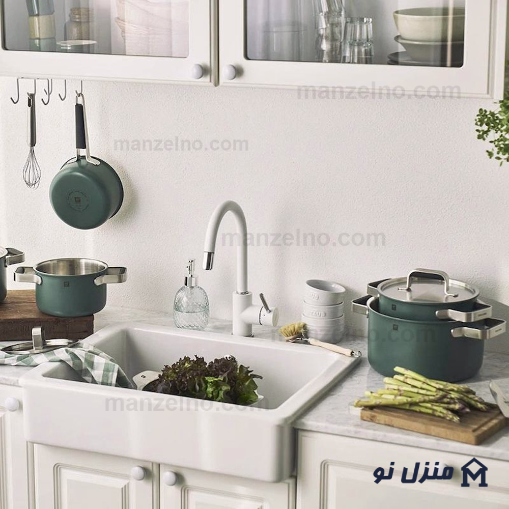  محصول 1 تصویر شماره سرویس قابلمه 5پارچه زولینگ مدل پیور رنگ سبز ZWILLING Pure Cookware green 