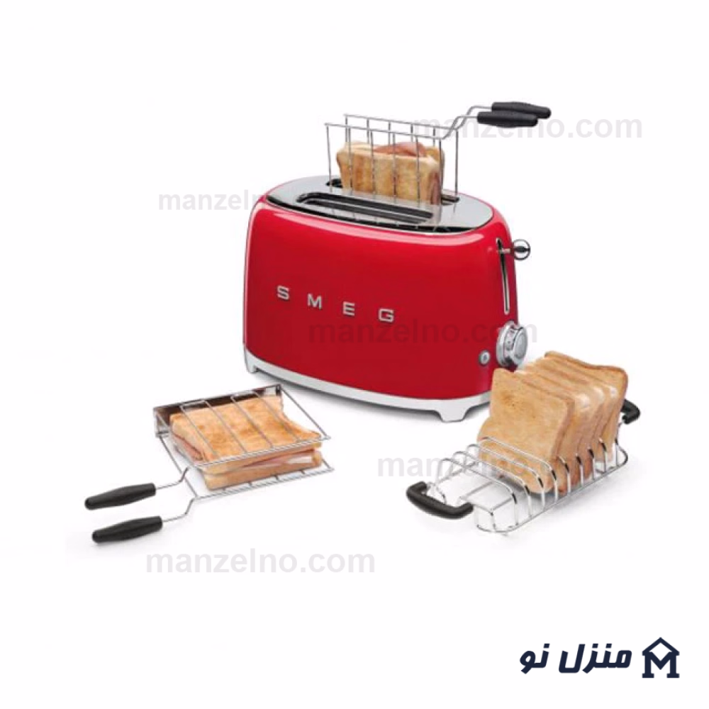  محصول 3 تصویر شماره توستر 2 اسلایس کوچک اسمگ رنگ قرمز مدل TSF01RD 