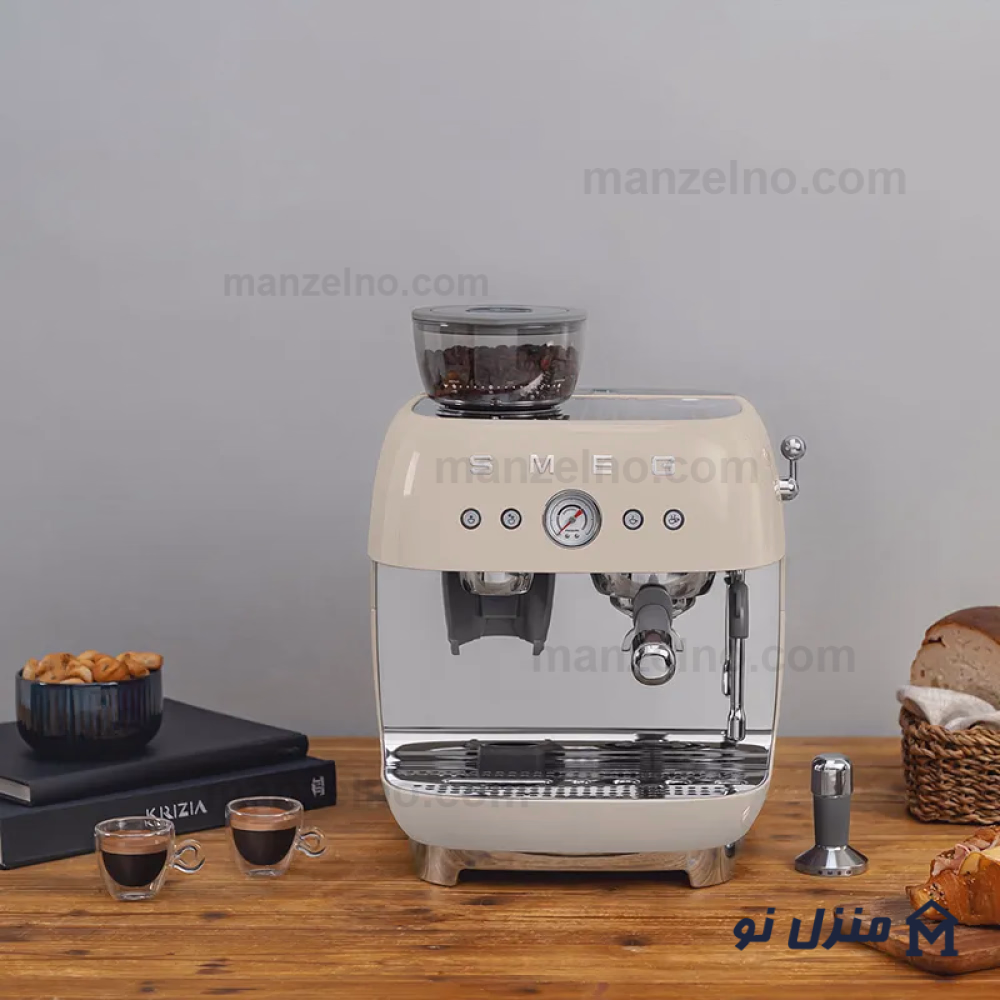  محصول 7 تصویر شماره اسپرسوساز آسیابدار اسمگ رنگ کرم مدل EGF03CR 
