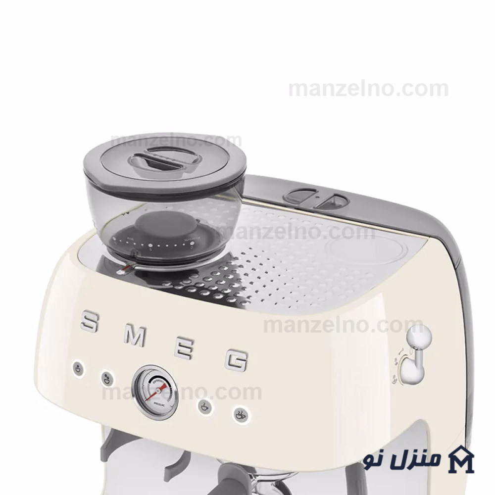  محصول 4 تصویر شماره اسپرسوساز آسیابدار اسمگ رنگ کرم مدل EGF03CR 