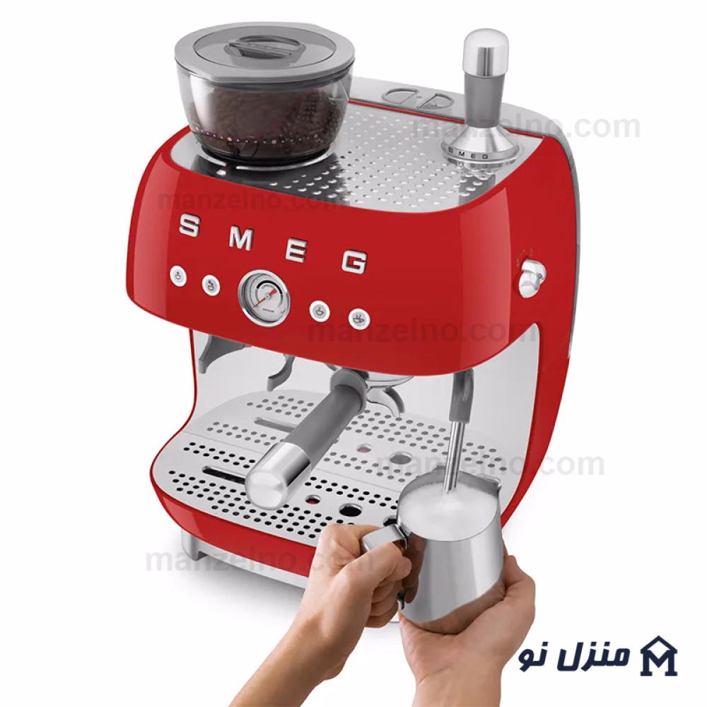  محصول 3 تصویر شماره اسپرسوساز آسیابدار اسمگ رنگ قرمز مدل EGF03RD 