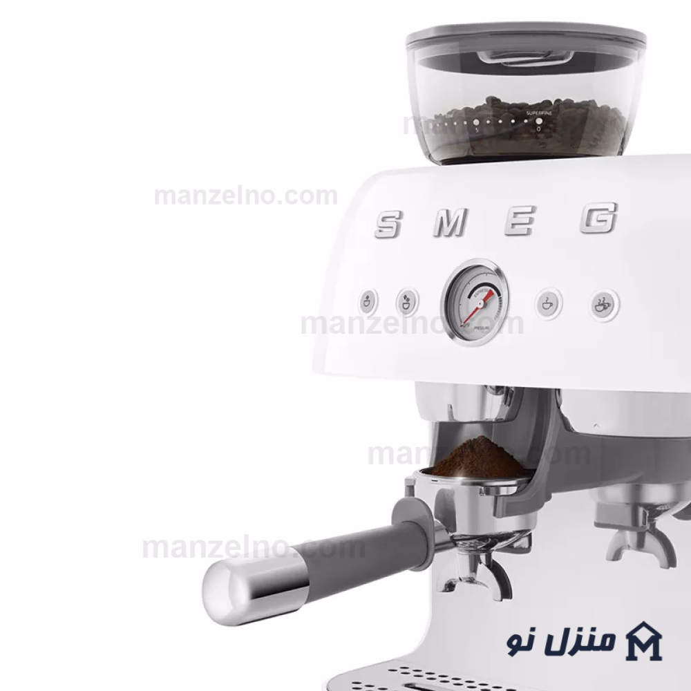  محصول 5 تصویر شماره اسپرسوساز آسیابدار اسمگ رنگ سفید مدل EGF03WH 